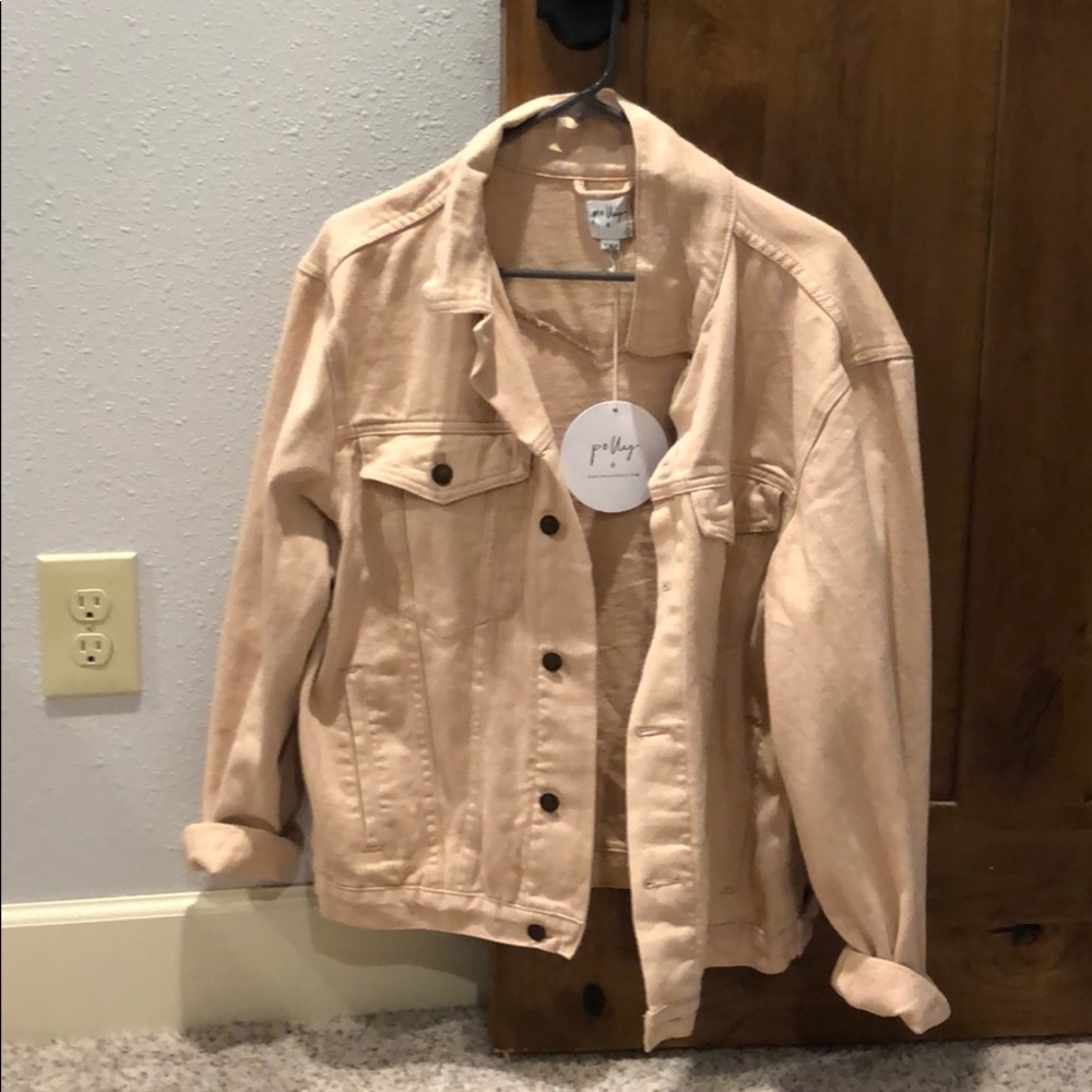Baby Pink denim jacket oversized